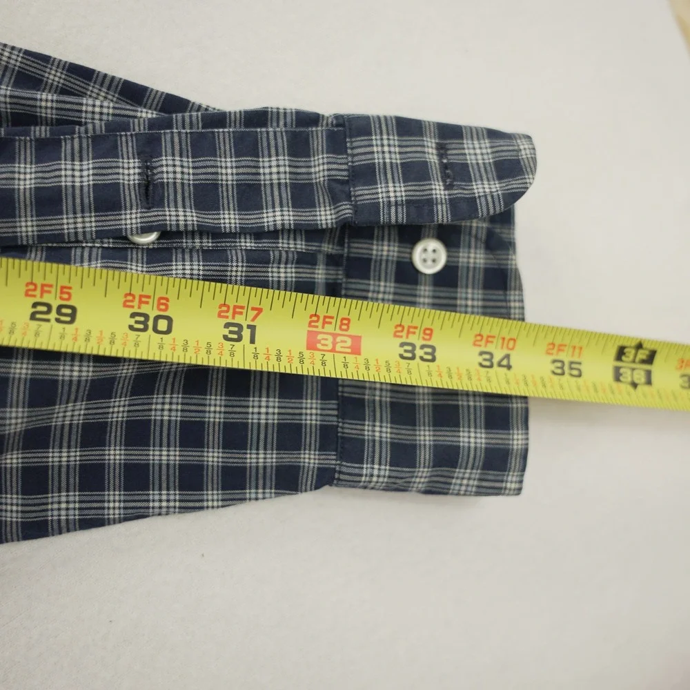 Polo Ralph‎ Lauren Lowell Sport Mens Medium Blue Plaid Cotton Button Down Shirt